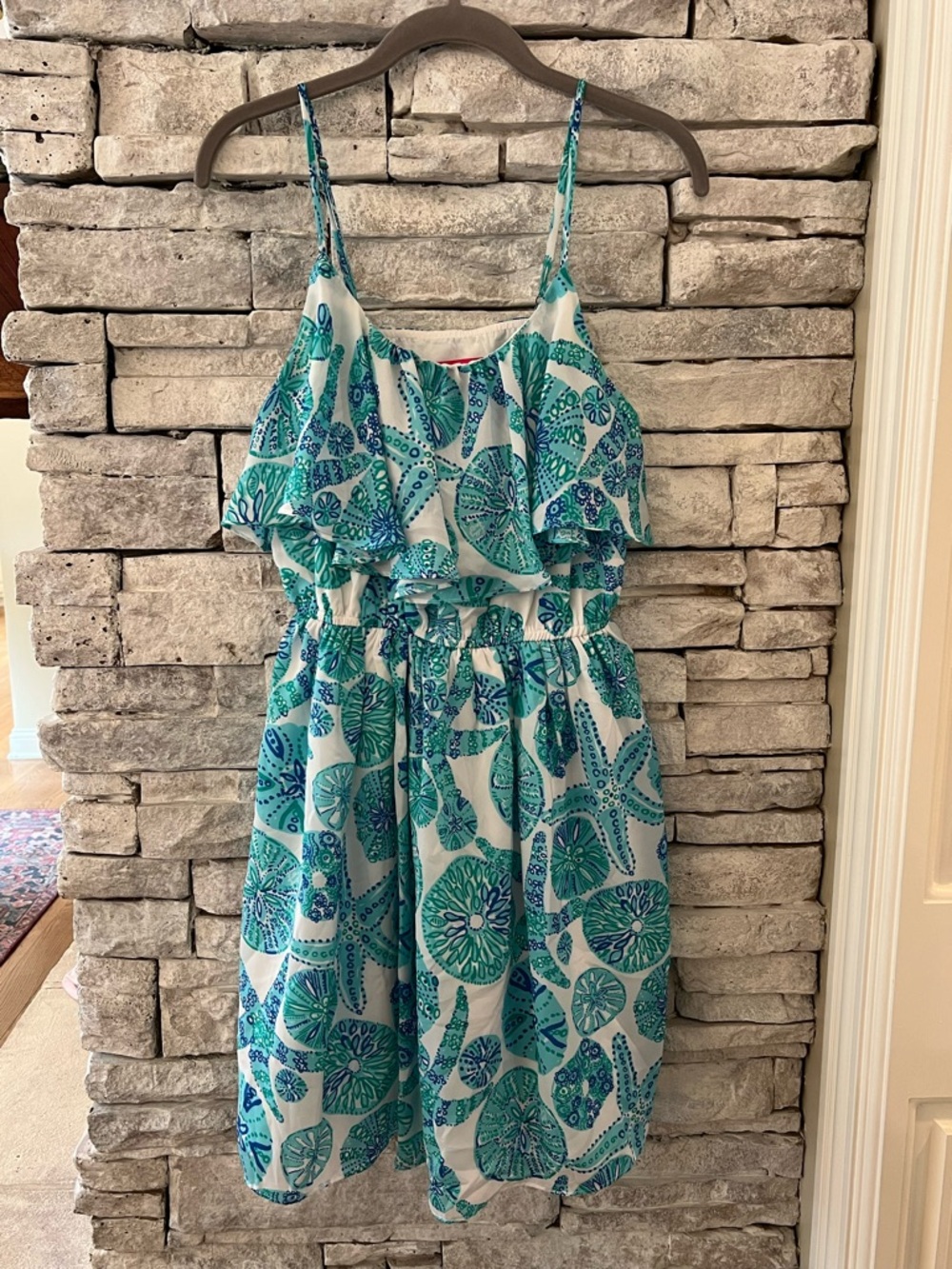 Lilly Pulitzer For Target Teal, Blue & Green Seashell Printed Sundress Size SP